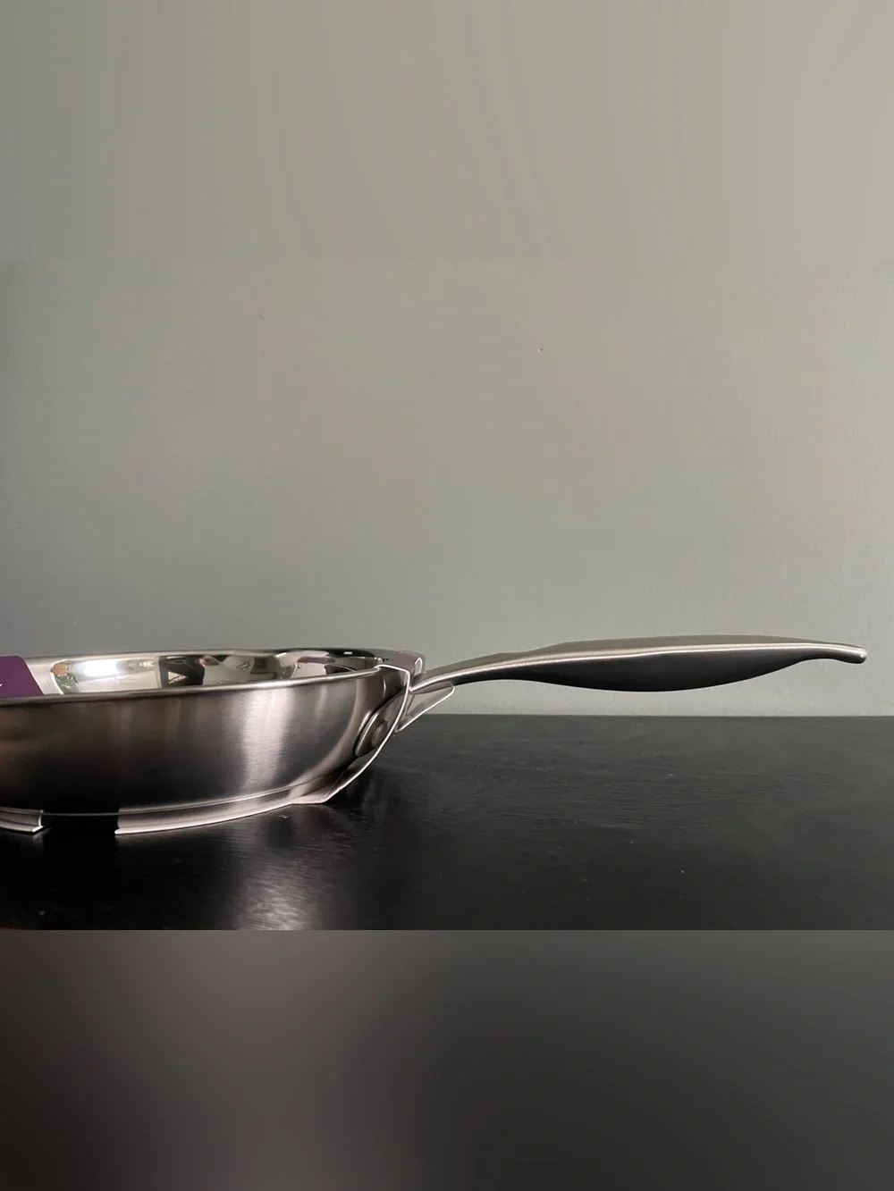 David Burke Regency 8 Inch Stainless Steel Fry Pan W Pour Spouts Up to 400F NEW